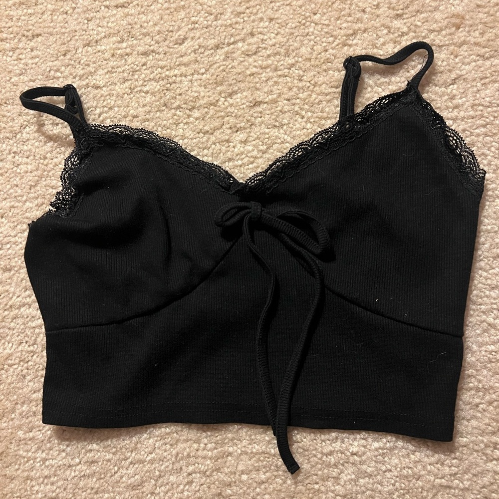 SHEIN Black Ribbed Tank Top